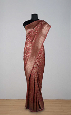 Dusty onion pink katan silk banarasi saree