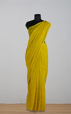Yellow Linen saree