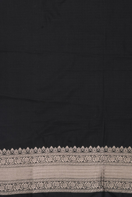 Black katan silk banarasi saree