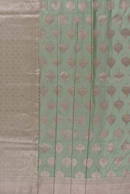 Pista katan silk banarasi saree