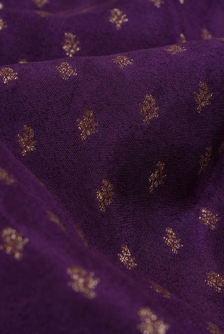 Purple-Pink border crepe chiffon banarasi saree