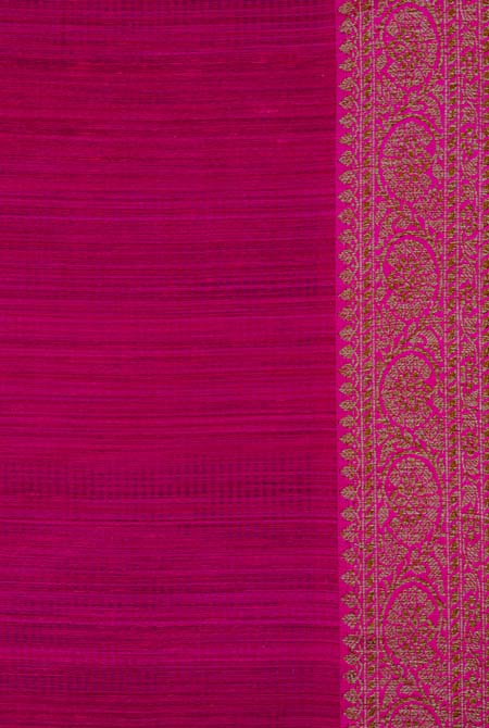 Purple with pink border banarasi dupion silk saree
