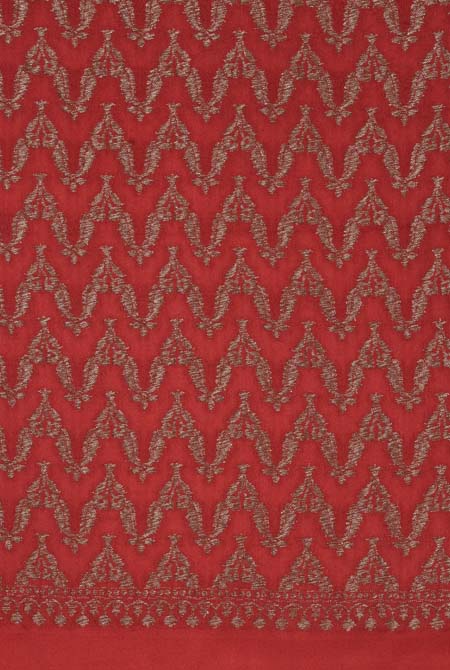 Red crepe chiffon banarasi saree