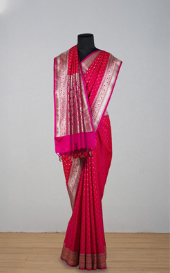 Pink tanchoi silk banarasi saree