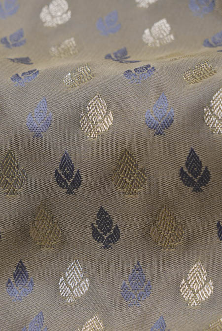 Olive green Tanchoi silk banarasi saree