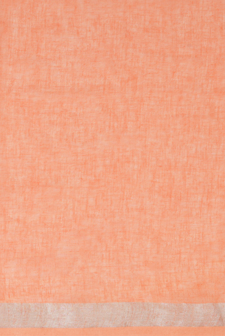 Peach orange linen saree