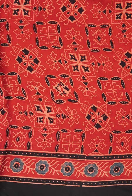 Maroon modal ajrak print saree