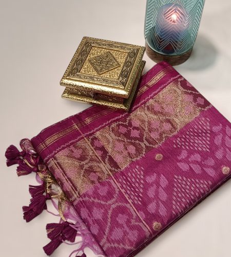 Magenta patola semi tusser saree