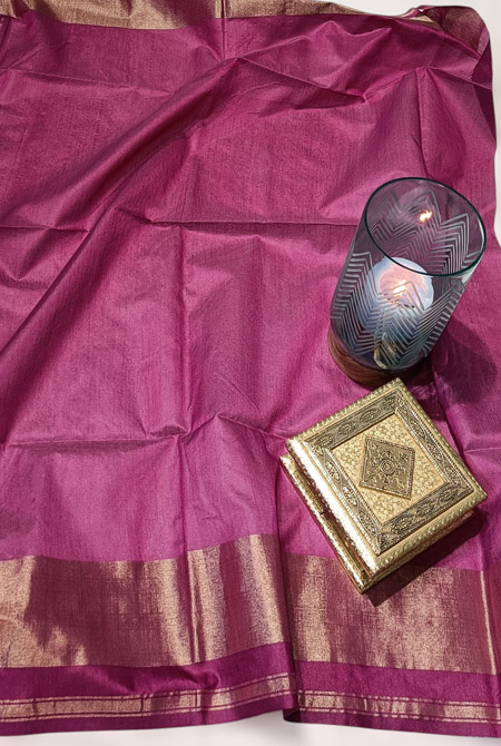 Magenta patola semi tusser saree
