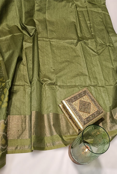 Mahedi patola semi tusser saree