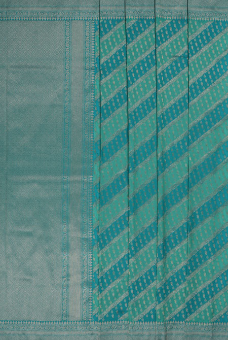 Dark rama & rama soft silk Banarasi saree