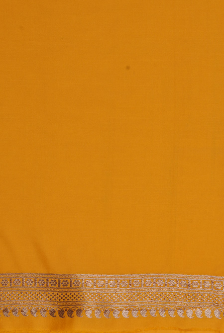 Mustard yellow soft silk banarasi saree
