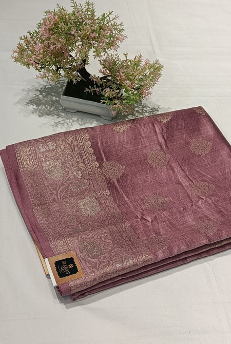 Mauve Moonga silk banarasi saaree