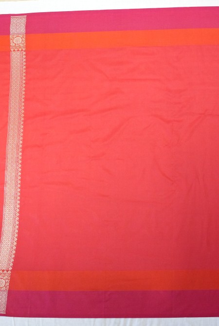 Orange-Pink banarasi brocade saree