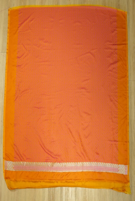 Yellow with raani tanchoi banarasi saree