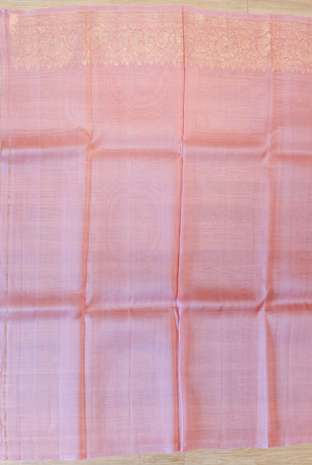 Dark Peach banarasi organza saree